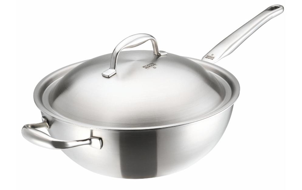 Wok High Dome 28 cm, Silber<br>Wokpfanne aus Edelstahl