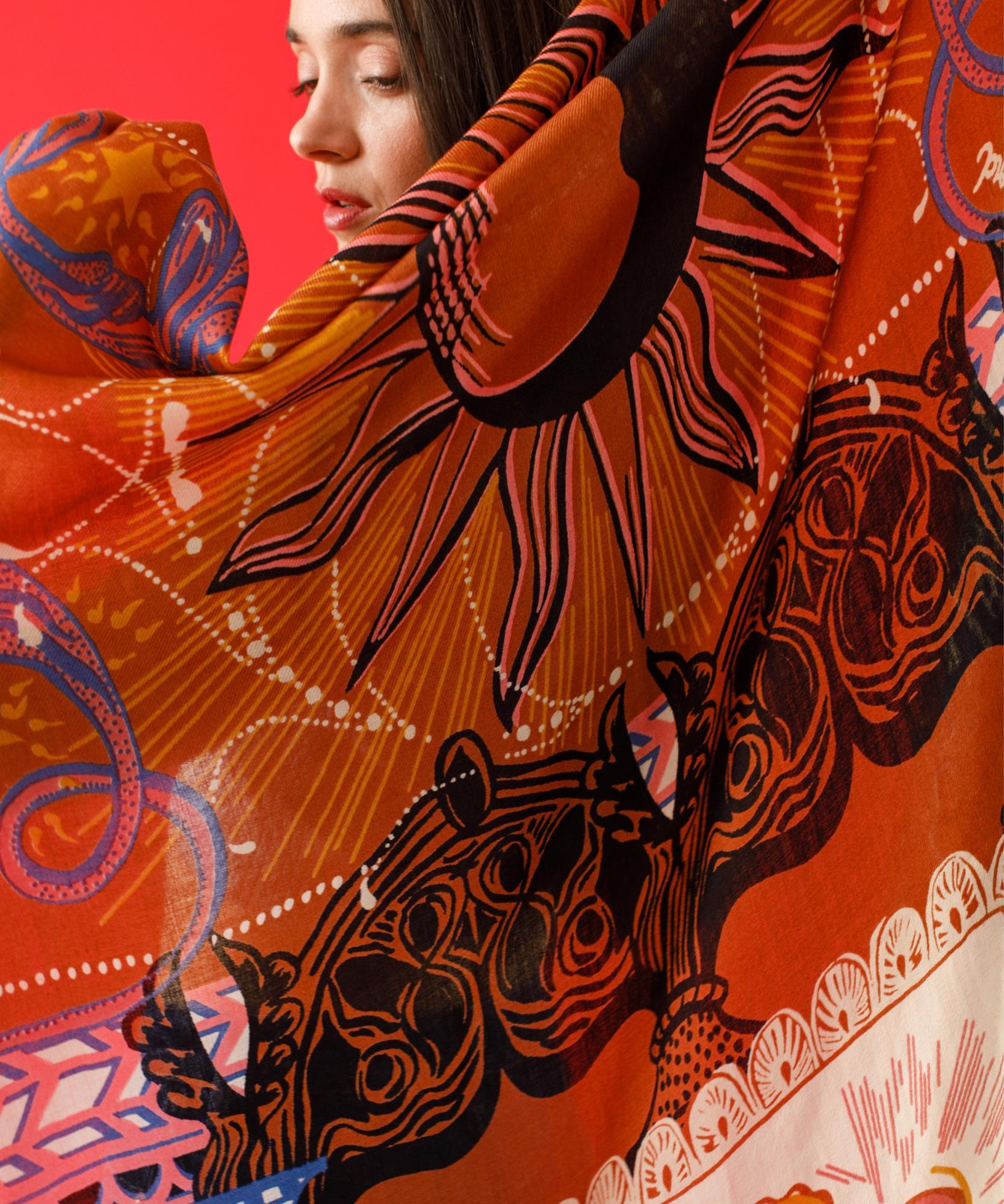 Châle Astre  100 x 200cm - Caramel