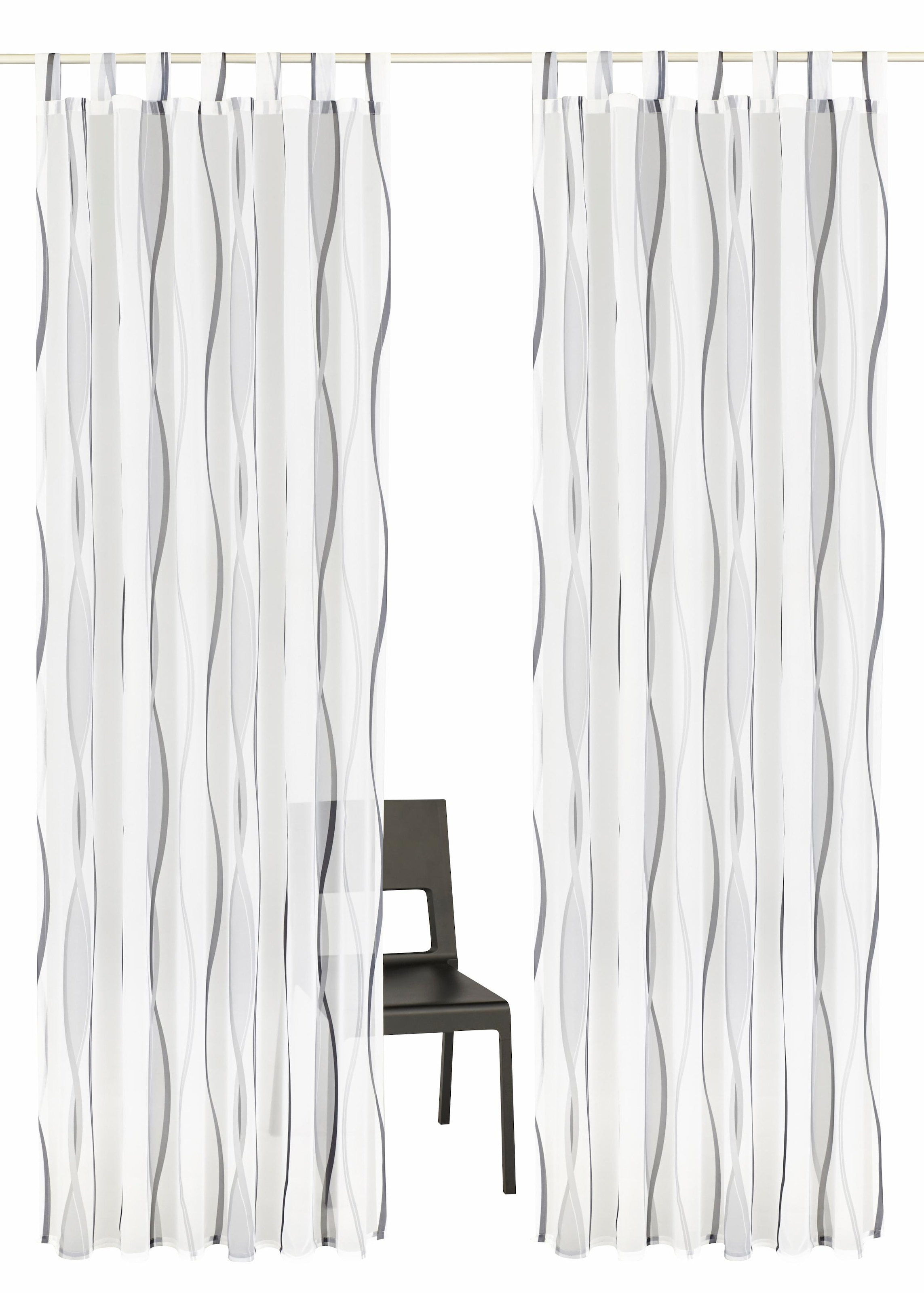 my home Gardine »DIMONA« Schlaufen 2 Stk. tlg. 2-er Set, Voile, Polyester, Wellen
