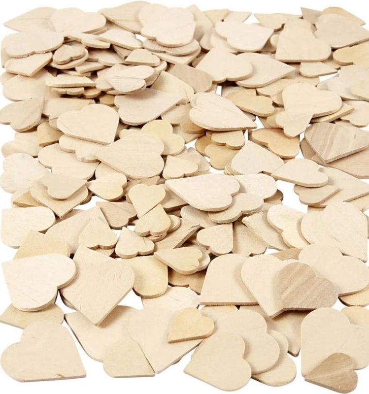Creativ Company - Mozaiek Harten - Berkenhout - 60 Stuks - Dikte 2mm
