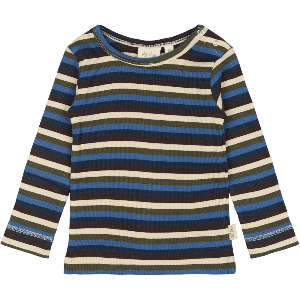 Køb Petit Piao True Navy Multistripe T-shirt L/S Modal Multi Striped