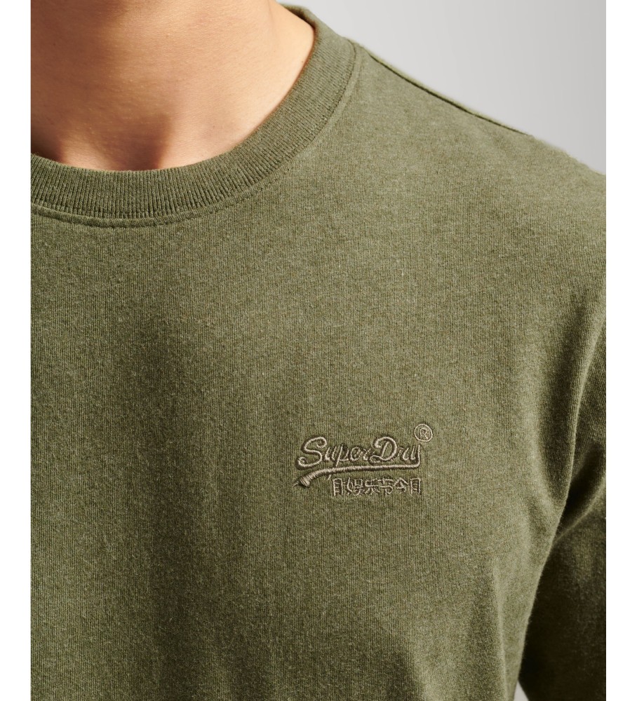 Camiseta Superdry Verde com Logo Vintage Bordado em Algodão Orgânico