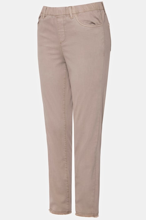 7/8-Slimhose, schmale Passform, 4-Pocket, Fransensaum, mit recyceltem Polyester