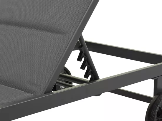 Bain de soleil textilène matelassé et aluminium 