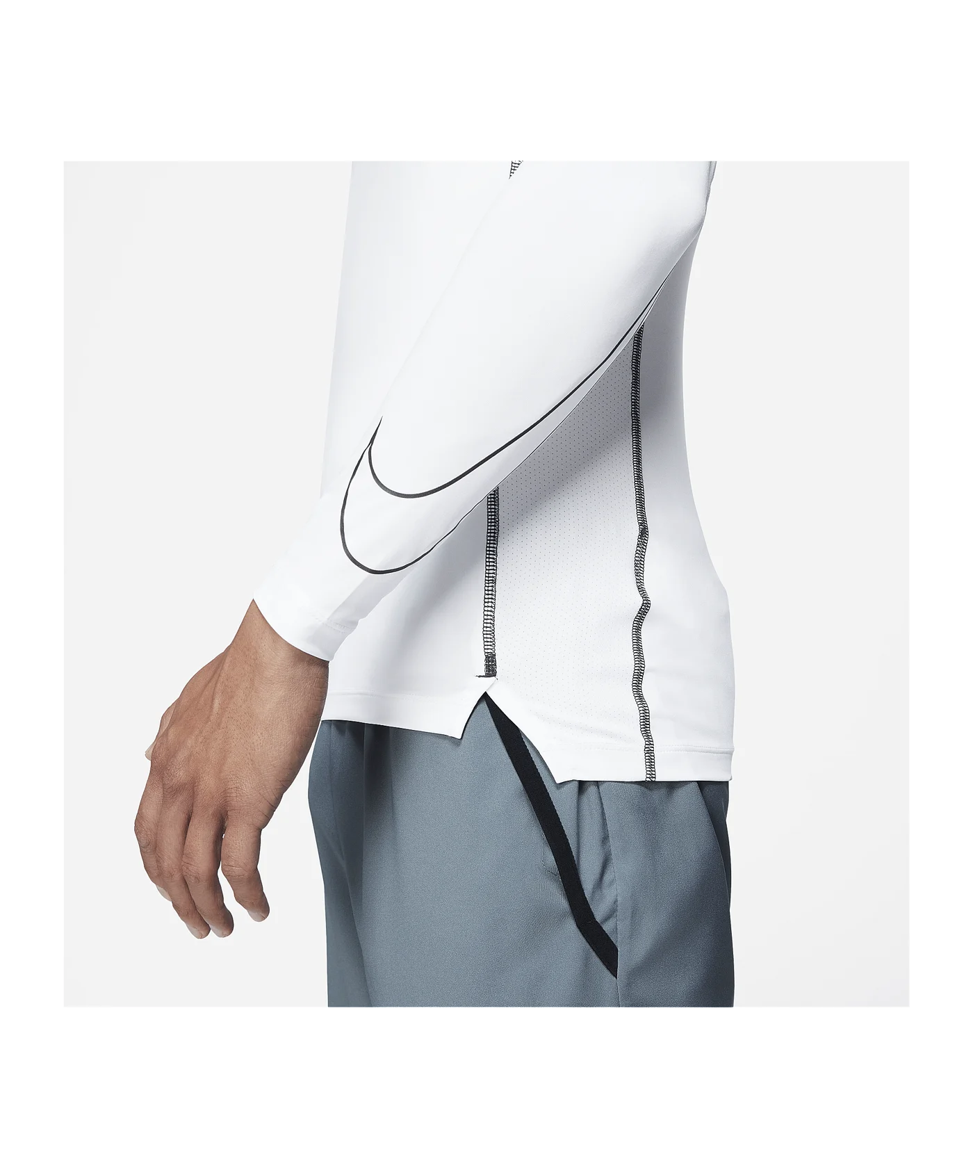 Nike Pro Longsleeve Weiss Schwarz F100