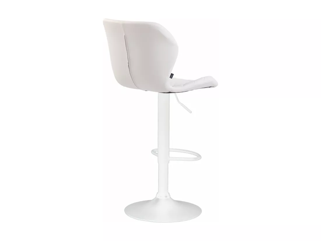 Lot de 2 Tabouret de bar - Similicuir & Métal - Blanc - Cork