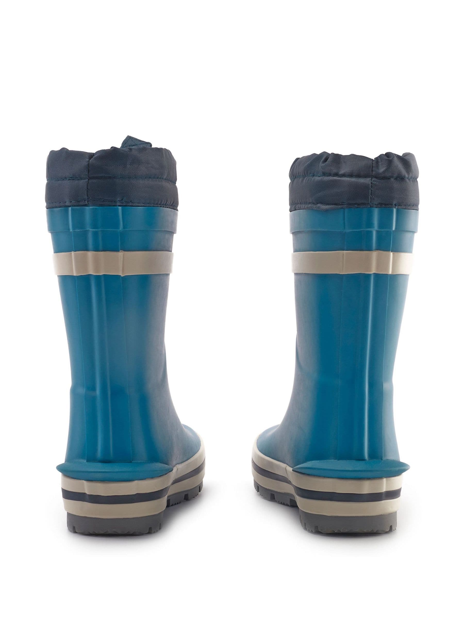 Blauw - Start-Rite Big Little Puddle - Behaaglijke gevoerde regenlaarzen met striksluiting
