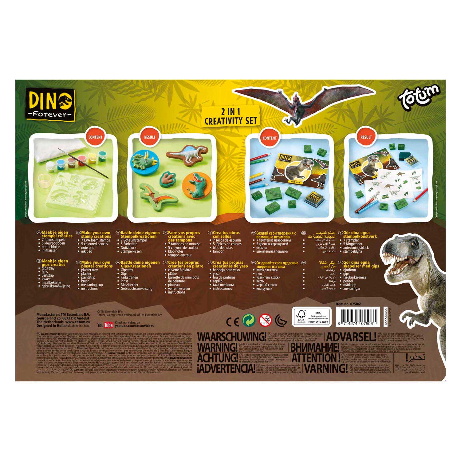 Totum Dino Forever - 2in1 Gips en Kleur Creativity Set