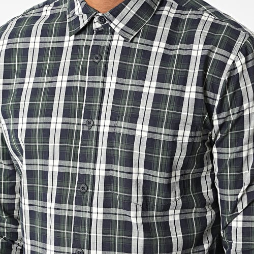Chemise Manches Longues A Carreaux Gladwin 10048190 Bleu Marine Vert Kaki