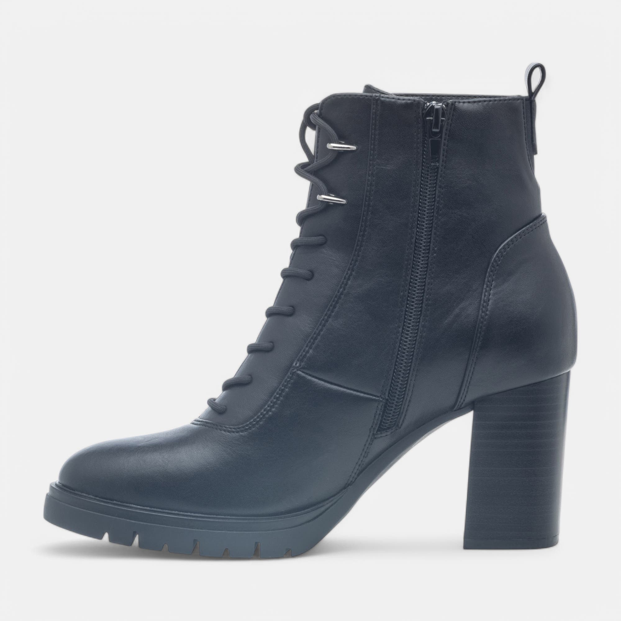 Bottines à lacets à talon Femme noir