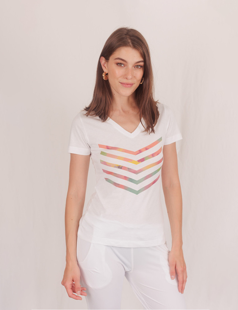 HBT TOP HAILEY BLANC CHEVRON TIE&DYE