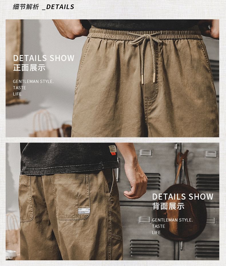 Double White - Effen shorts met trekkoord in de taille