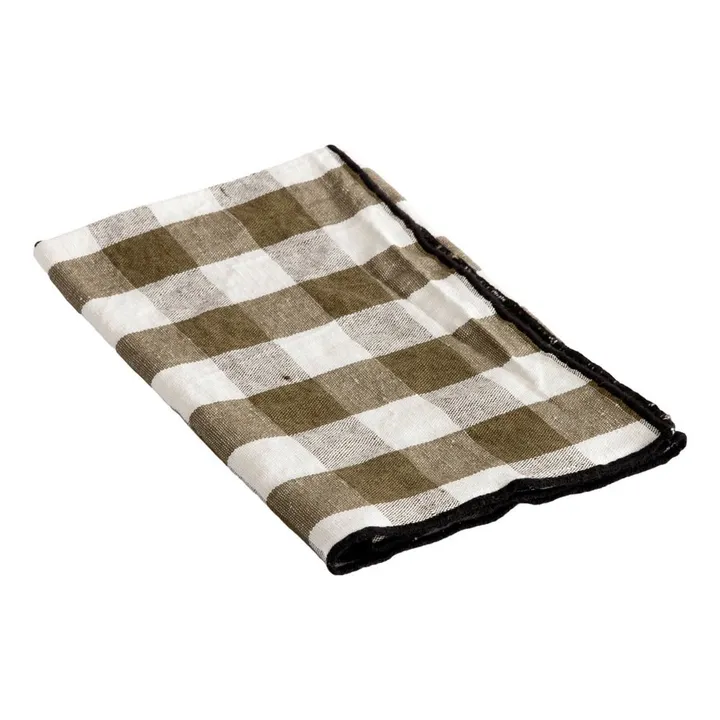 Maison de Vacances Serviette Bourdon noir toile mimi | Vichy Kaki