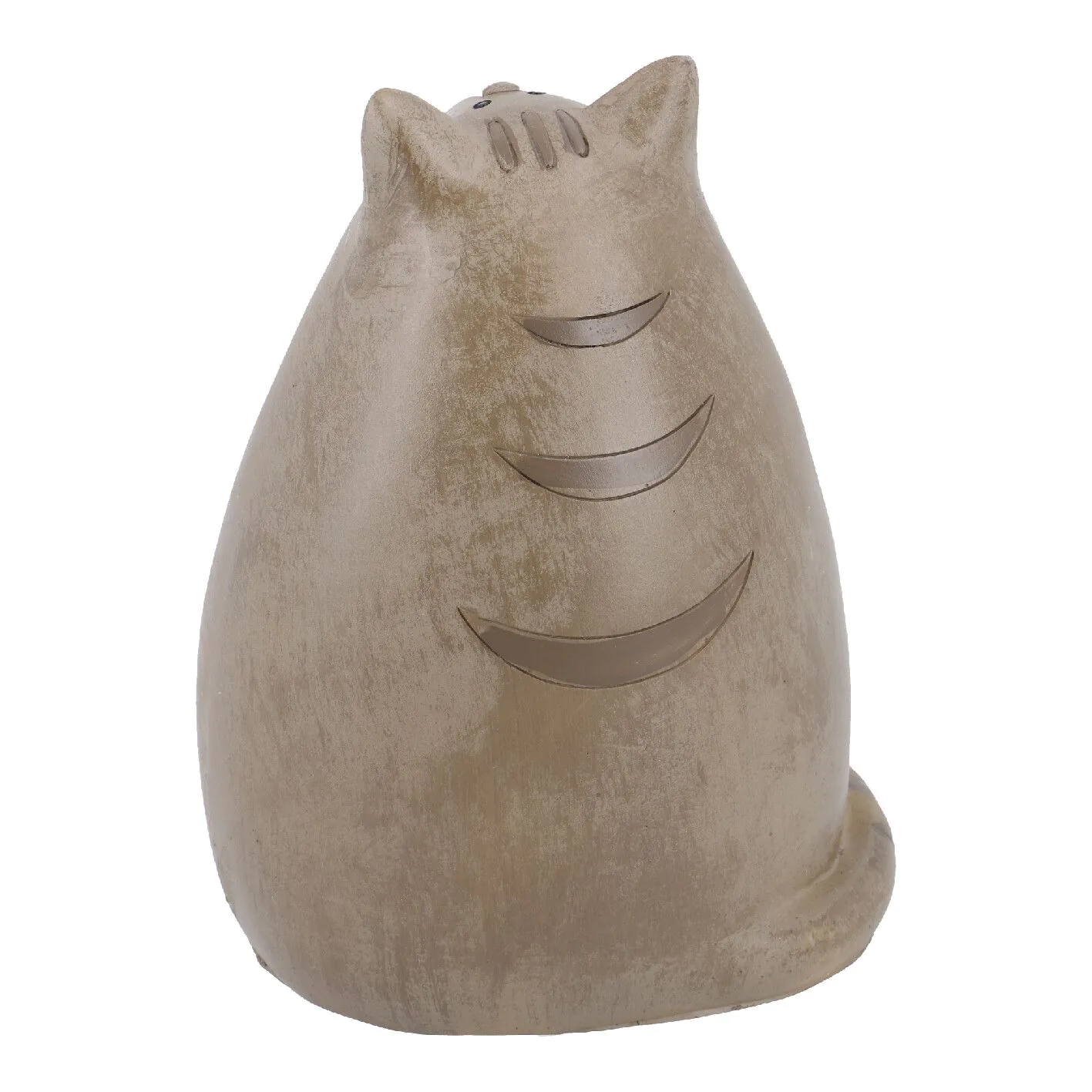 Katze, bauchig/Augen auf, 15.5 cm