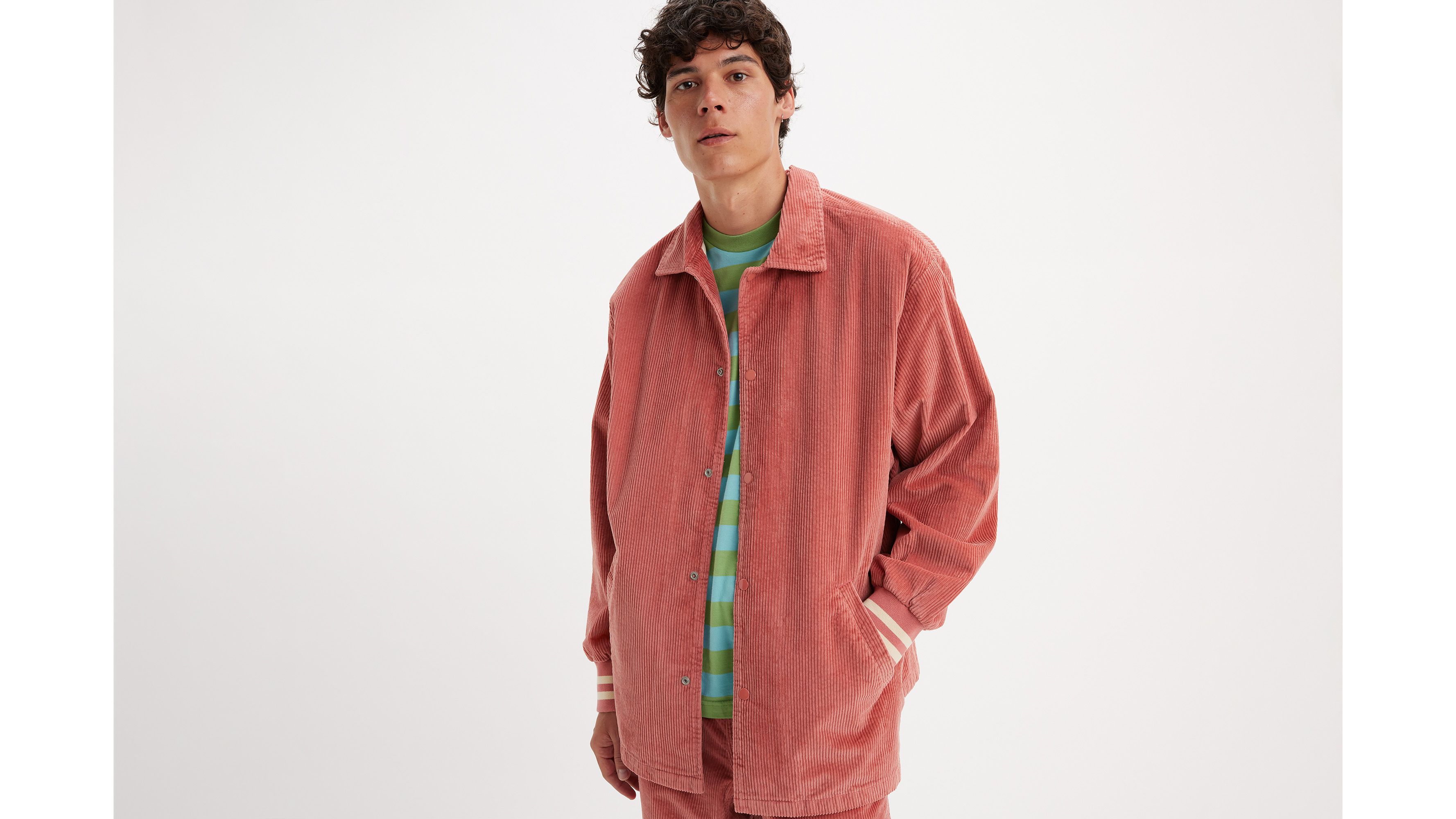 Levi's® Skateboarding veste Coaches - Dusty Cedar - Blanc