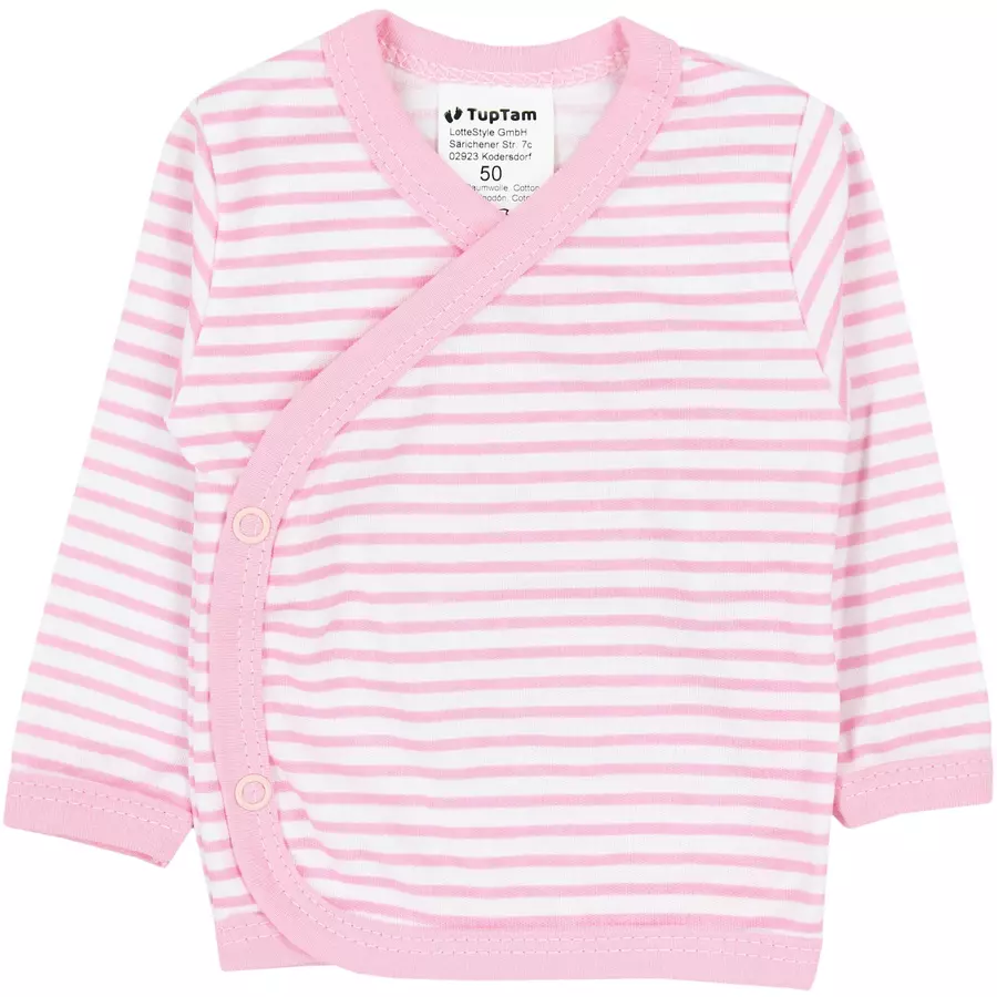 TupTam Baby Mädchen Langarm Wickelshirt 5er Set rosaweiß