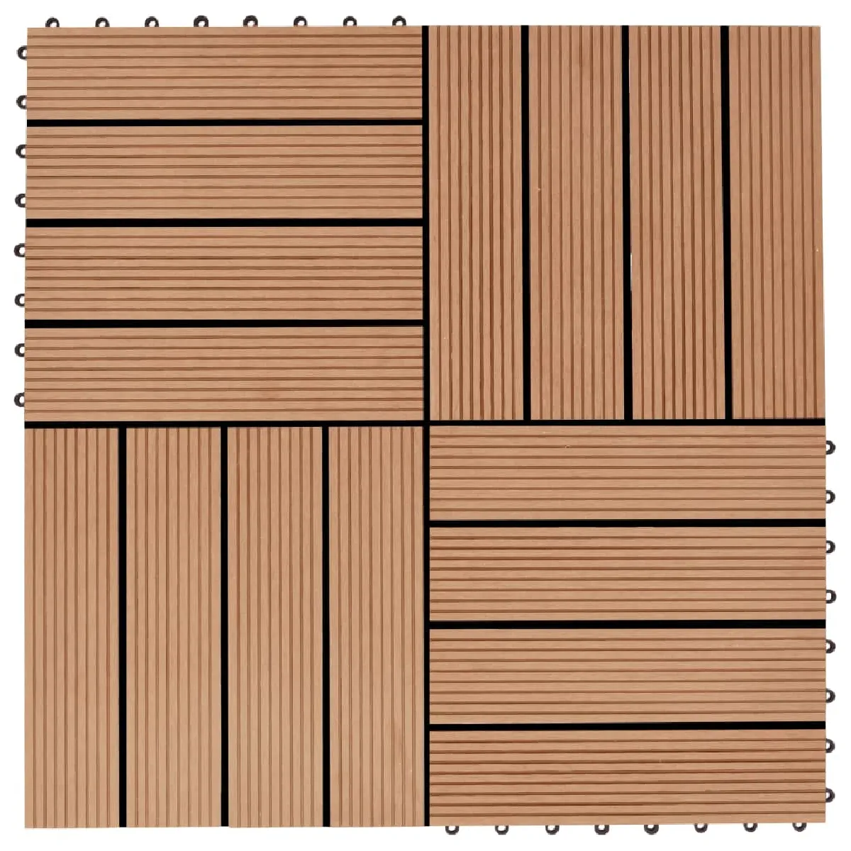 vidaXL Carreaux de terrasse 2 m² - Teck WPC