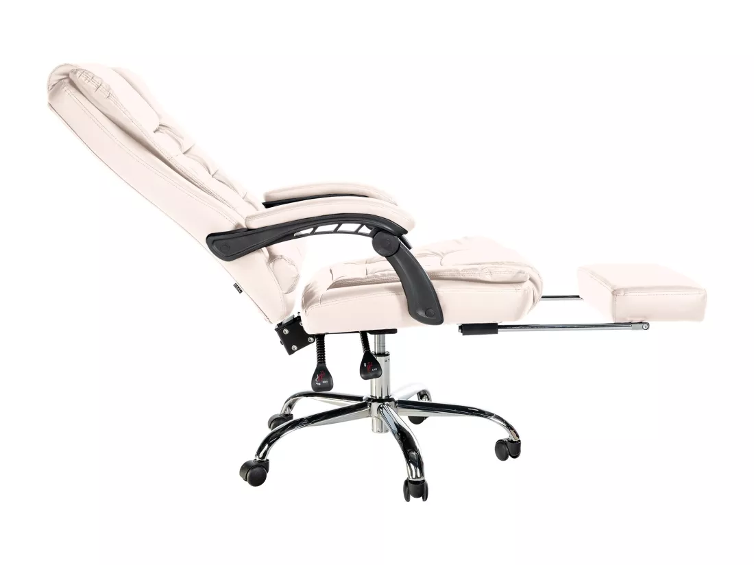 Chaise de bureau - Similicuir - Crème - Oxygen