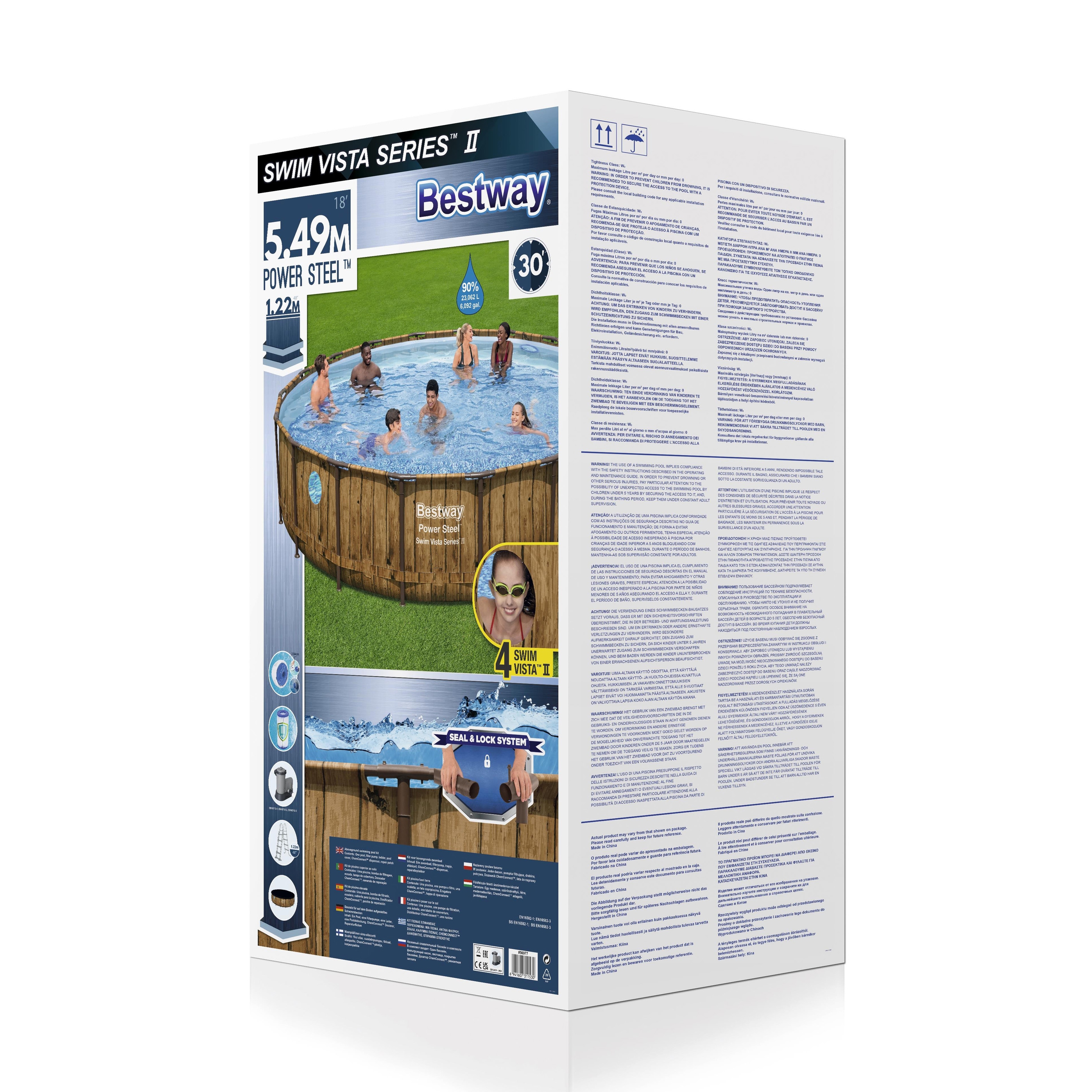 Bestway Pool Komplett-Set Holz-Optik 549 x 122 cm