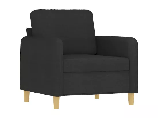 Ensemble de canapés 4 pièces avec coussins Noir Tissu