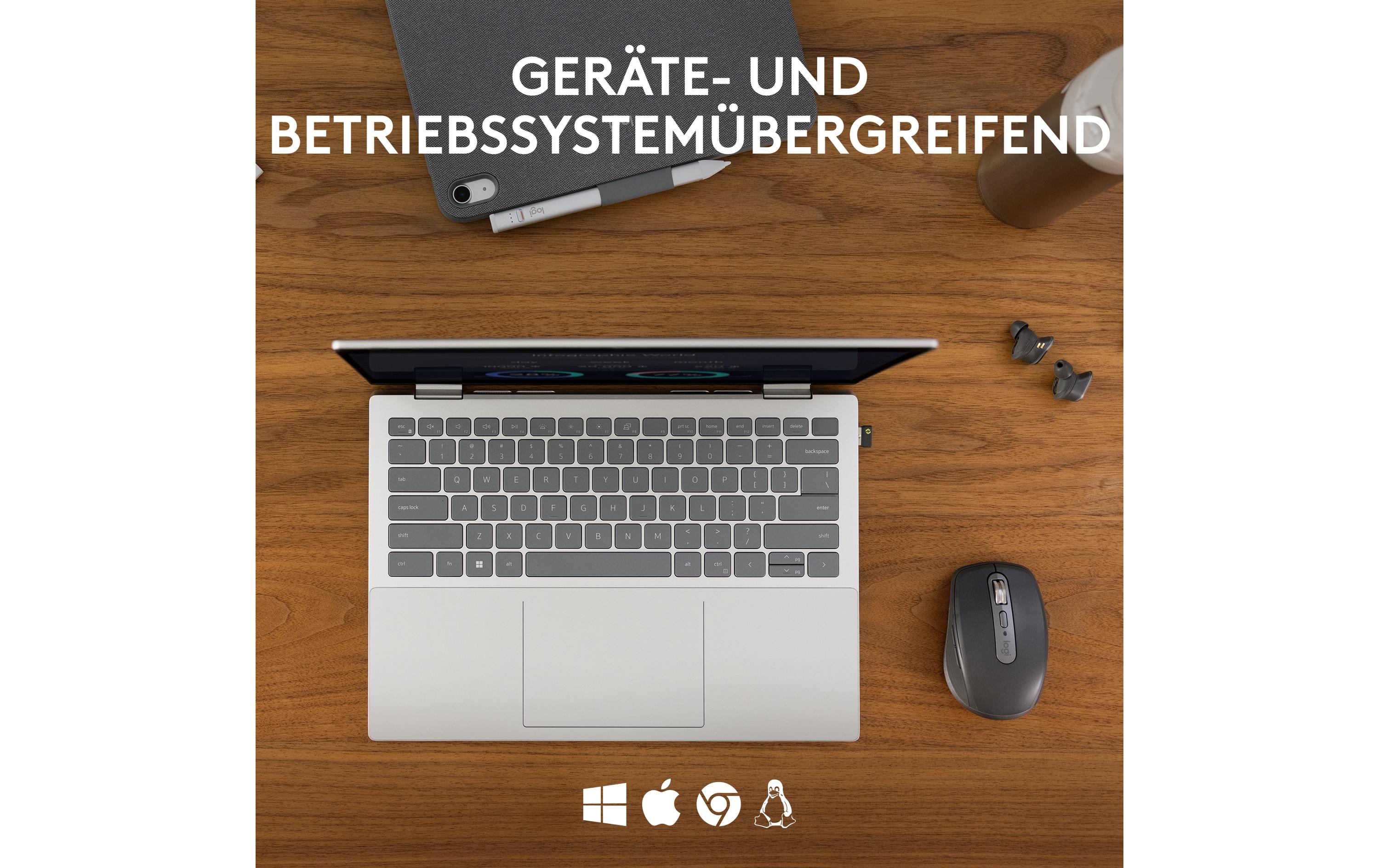 Mobile Maus MX Anywhere 3s for Business GraphiteKompakte kabellose Performance-Maus mit 8K DPI-Sensor