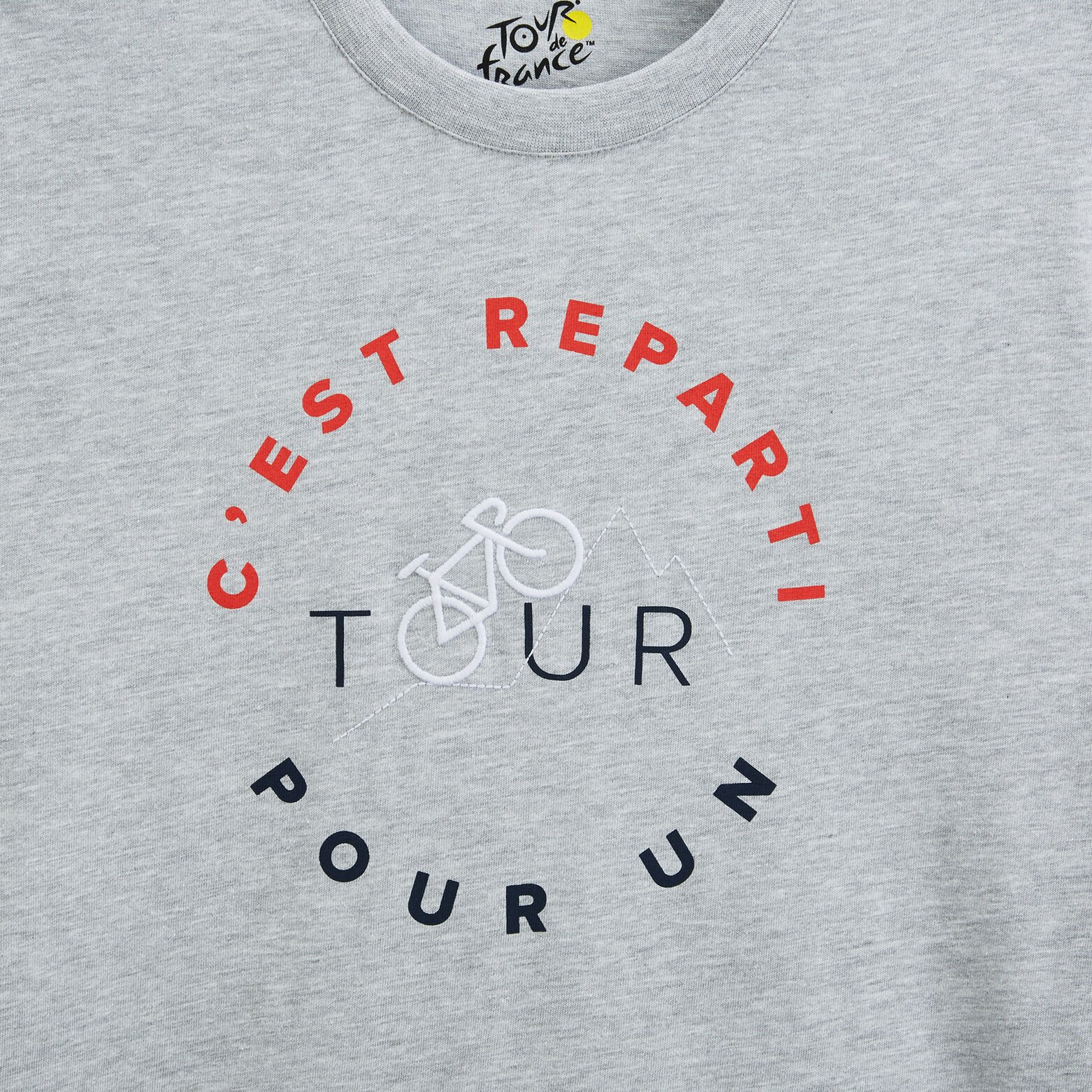 Tee shirt col rond licence Tour de France Gris moyen