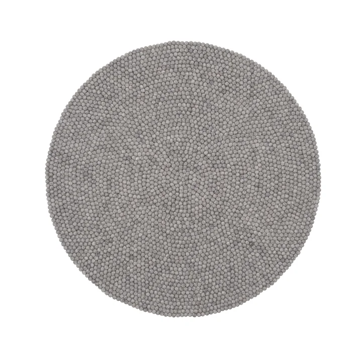 myfelt - Carl Filzkugelteppich Ø 140 cm, grau meliert