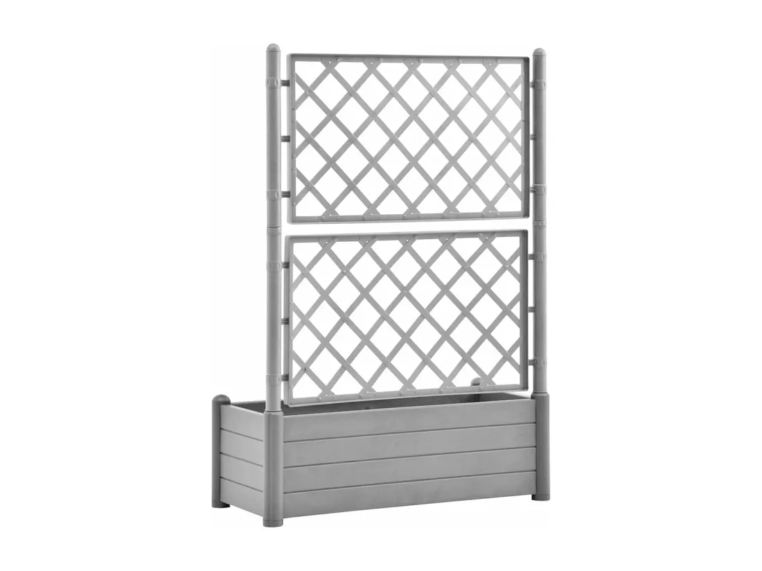 Jardinière bac lit surélevé grise 100 x 43 x 142 cm 02_0038221