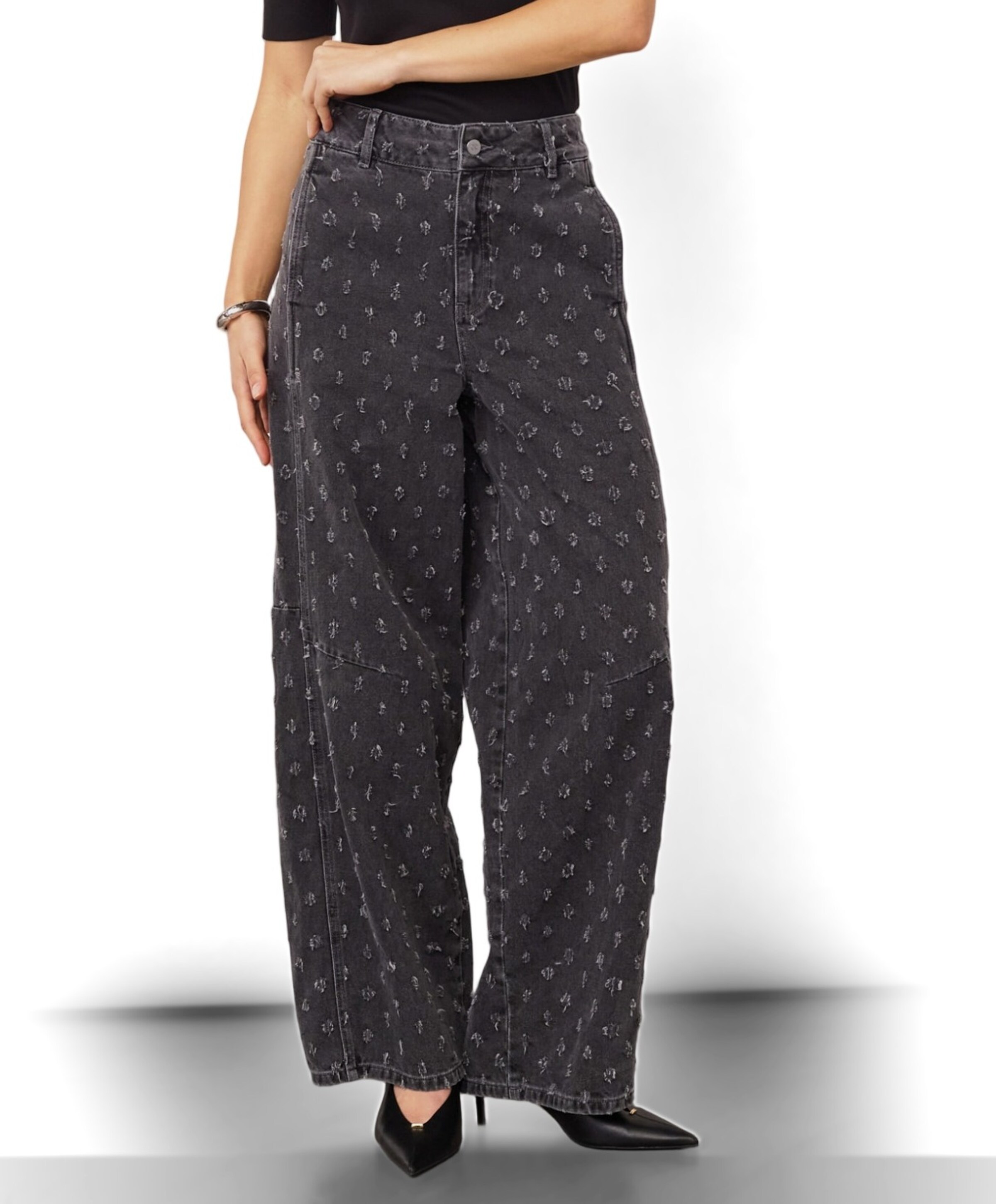 Co'Couture DerriCC Dot dames jeans grijs