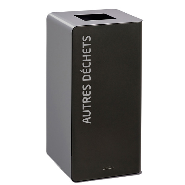 ROSSIGNOL Borne de tri selectif 75 L sans serrure - support sac - cubatri - tri autres dechets - manganese / gris clair