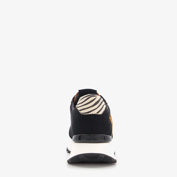 Hush Puppies leren dames sneakers zwart/bruin