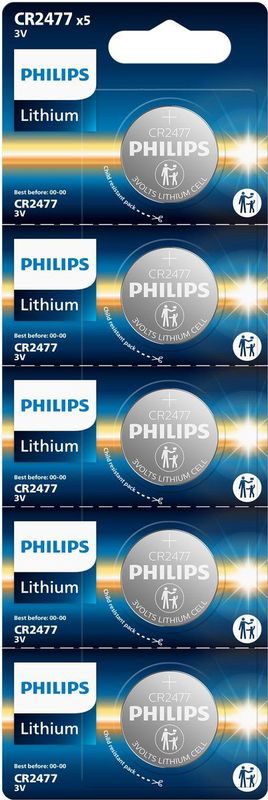Philips CR2477 - Lithium Knoopcel Batterijen - 3V - 5 Stuks