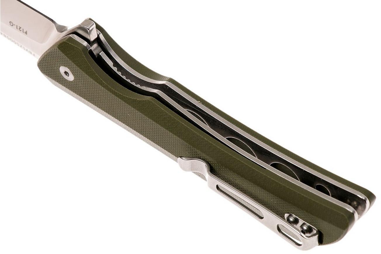 Ruike P121-G Hussar Green zakmes, Satin finish