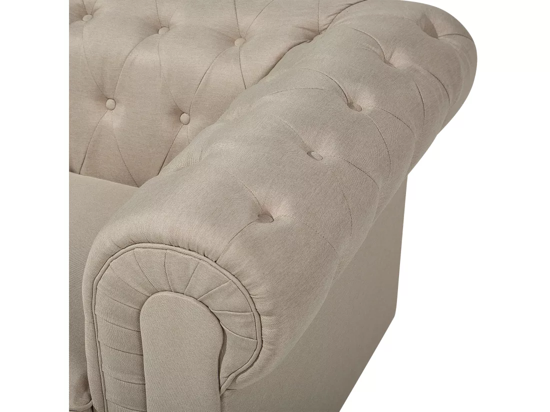 Fauteuil CHESTERFIELD Tissu Beige