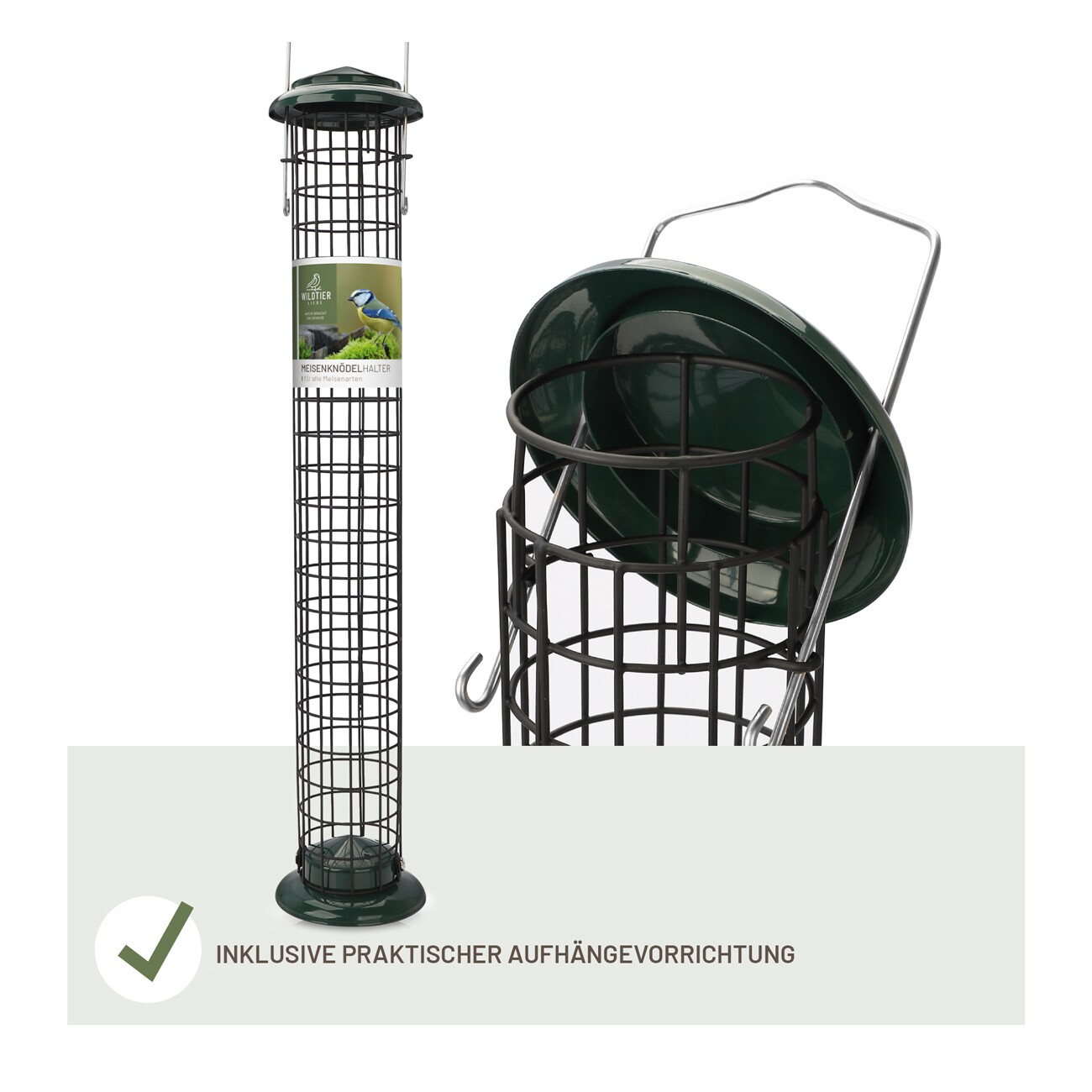 wildtier liebe Meisenknödelhalter 52cm, Grün