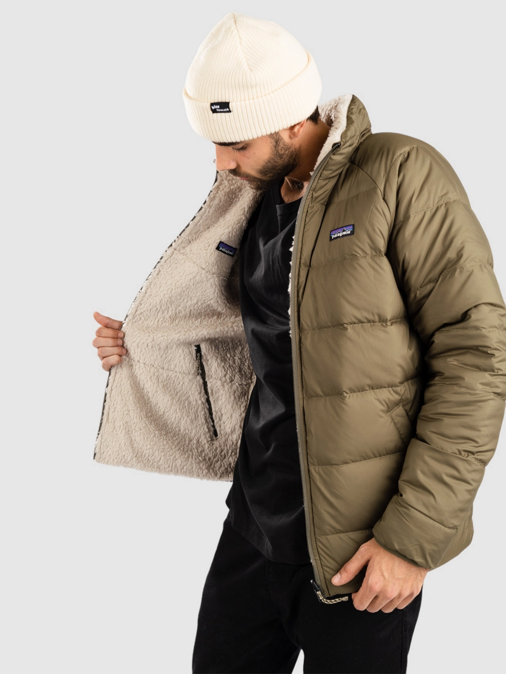 Patagonia Reversible Silent Down Jacket basin green