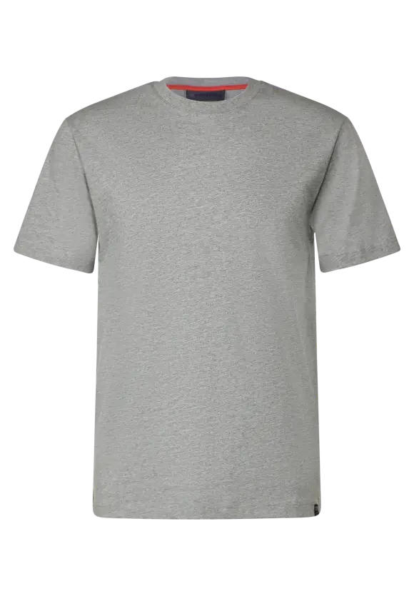Basic T-Shirt in Unifarbe - cloud grey melange
