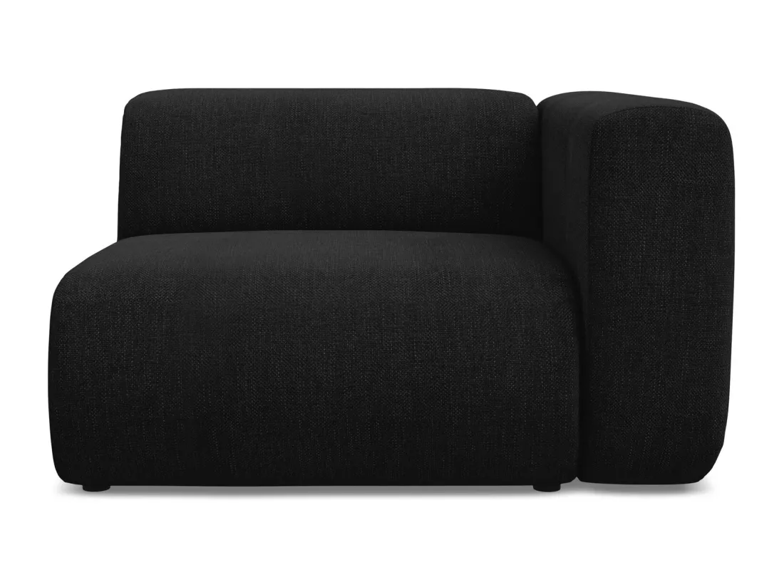 Module avec accoudoirs droit en tissu chenille - noir - EKAHI