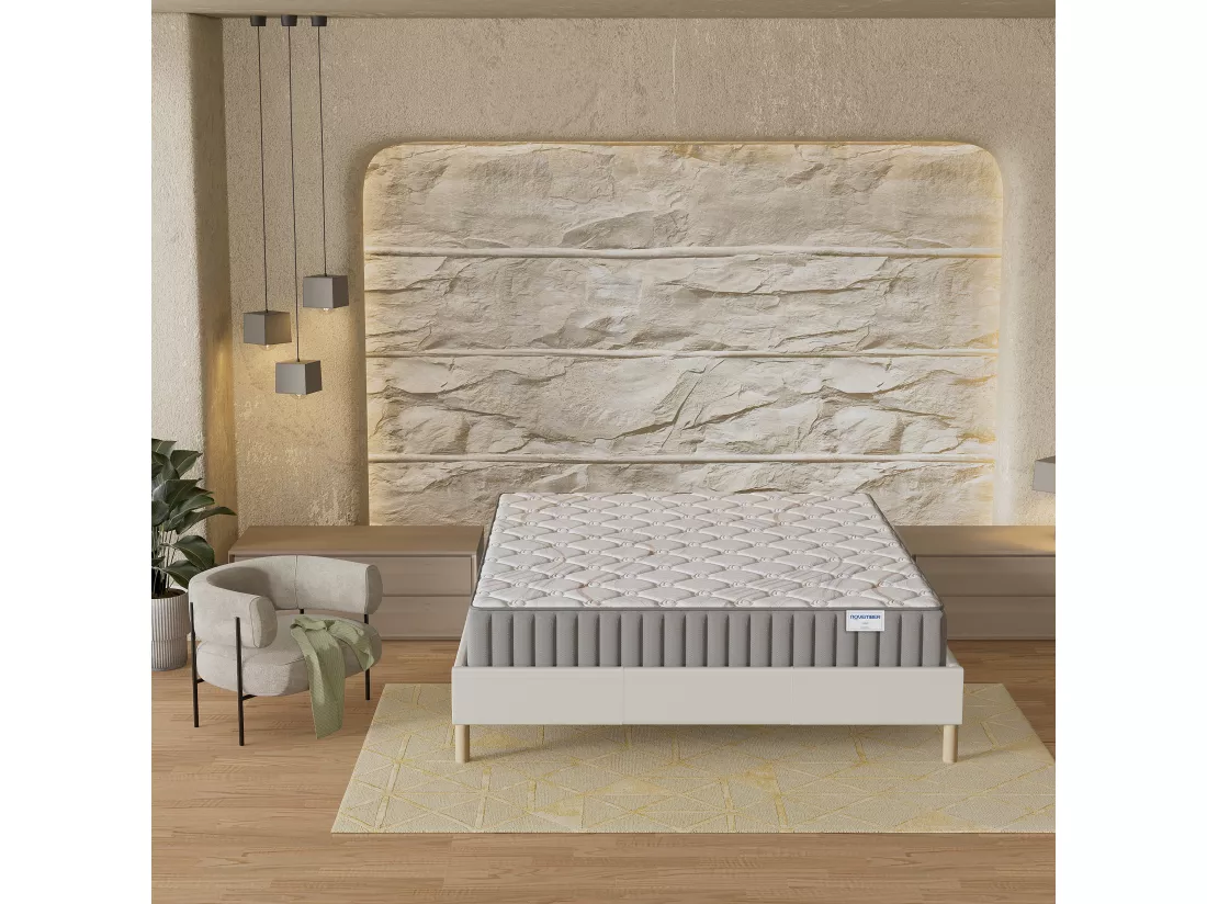 Matelas Sirius 160x200cm - Latex Naturel & Accueil Confort 400g/m2 (Anti-Points de Pression)- Épaisseur 16cm-Soutien Tonique Ferme & Enveloppant-Label sanitized