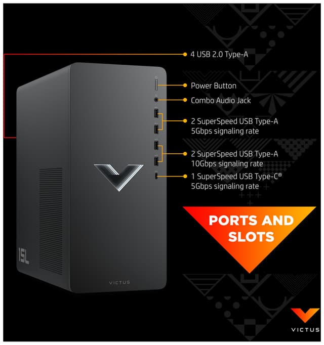 HP Victus 15L gaming desktop R5-5/8/512/RX6400
