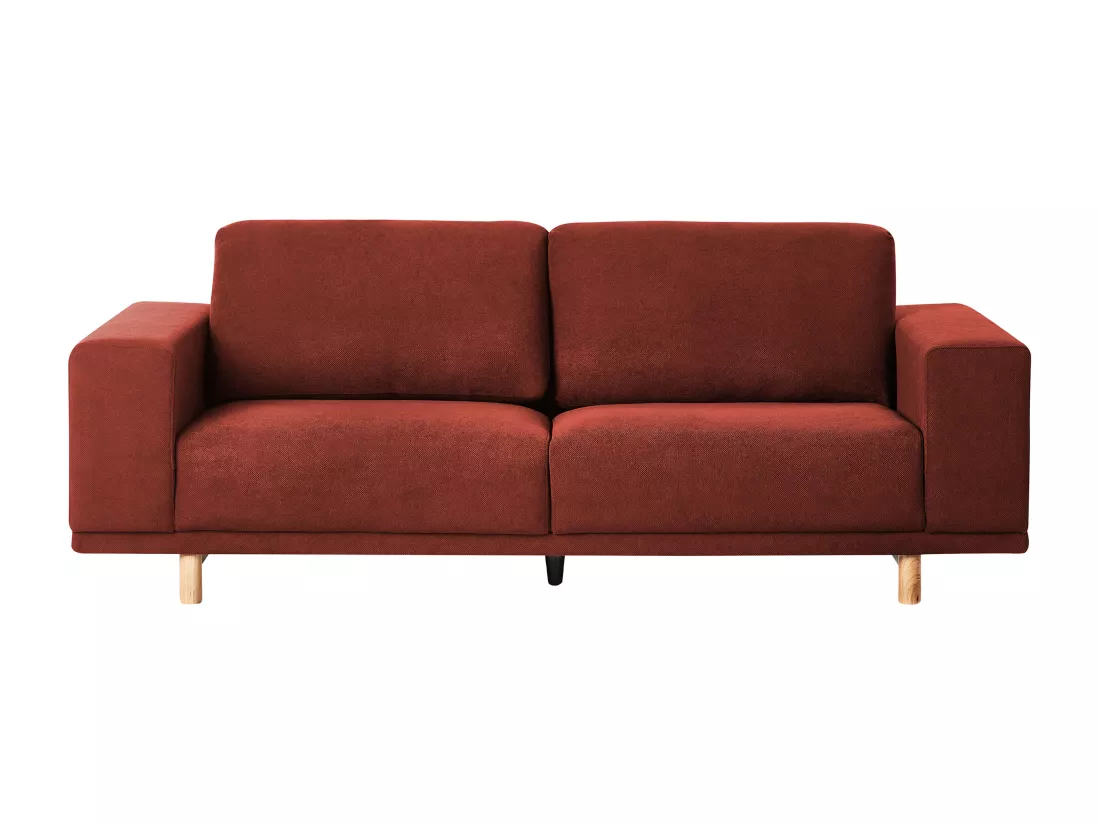 Canapé 3 places en tissu rouge NIVALA