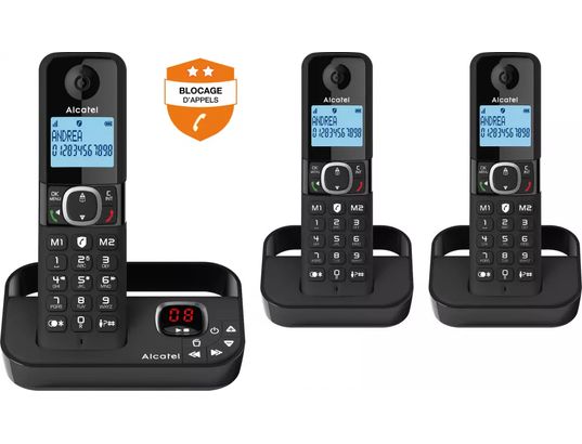 ALCATEL - Téléphone sans fil F860 Voice Trio Noir