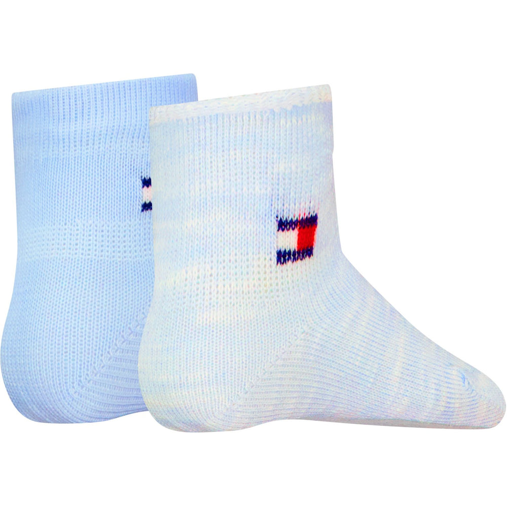 Køb Tommy Hilfiger Light Blue Baby Strømper 2-pak Runfree | Luksusbaby