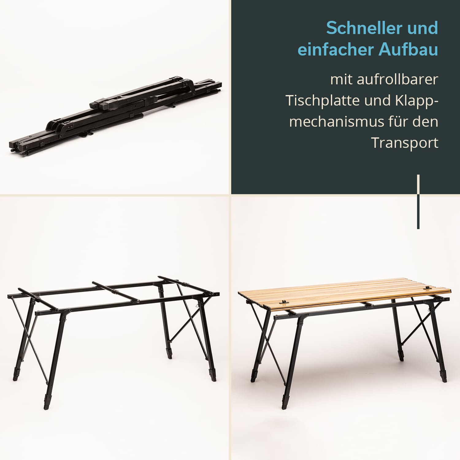 Skandika Jamsa aluminium houtlook campingtafel