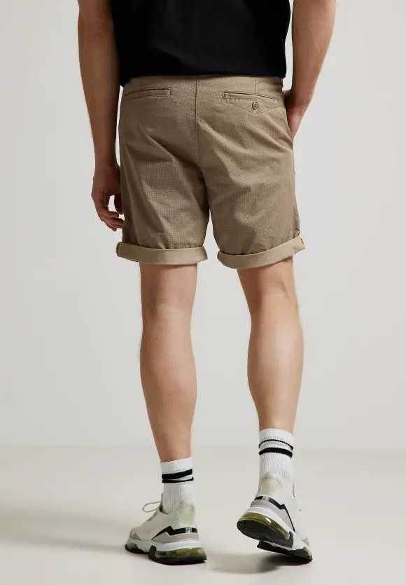 Slim Fit Shorts mit Print - seed beige
