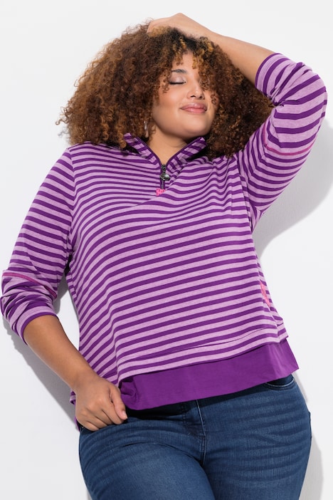 Shirt, Ringelmix, Classic, Troyerkragen, Langarm