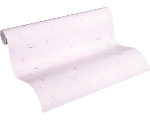 Vliesbehang 35854-1 Little Stars roze speelgoed