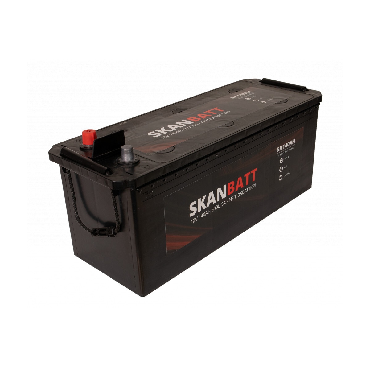 SKANBATT Fritidsbatteri 12V 140AH 800CCA (513x189x203/223mm) +venstre