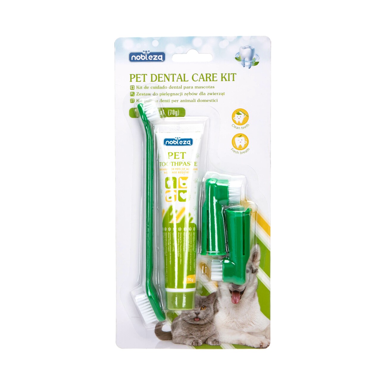 nobleza - 3 in 1 Zahnpflege Set mit Zahnpasta