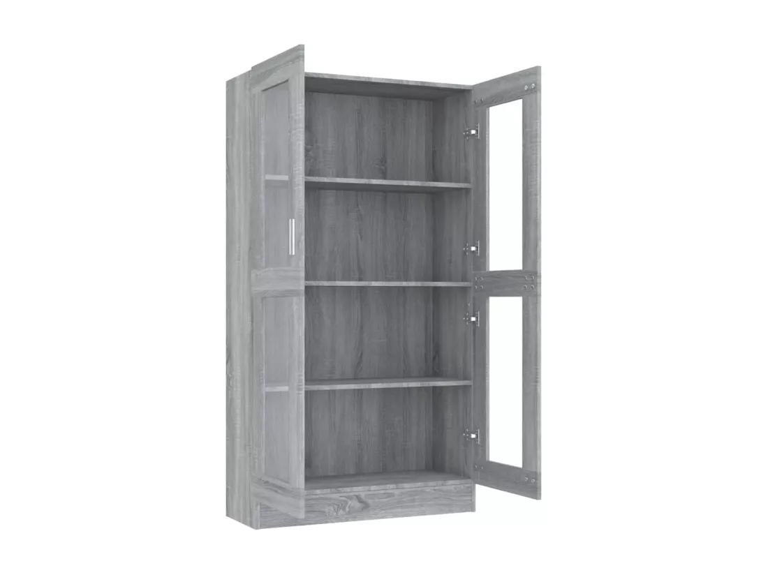 Armoire à vitrine Sonoma gris 82,5x30,5x150cm Bois d'ingénierie